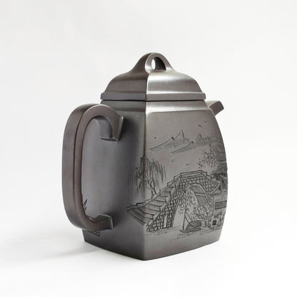 Ebony Rhyme Nostalgia Square Zun Teapot