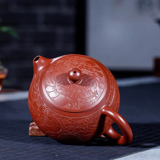 Yixing red porcelain raw mine Dahongpao hand-carved Longfeng Chengxiang Xishihu