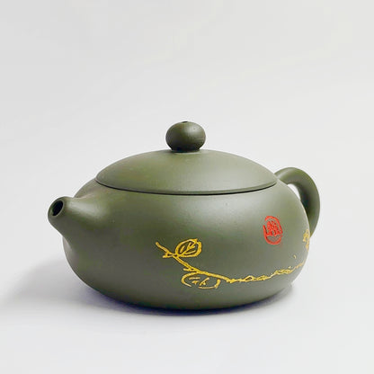Emerald Branch and Spirited Bird Elegant Charm Teapot