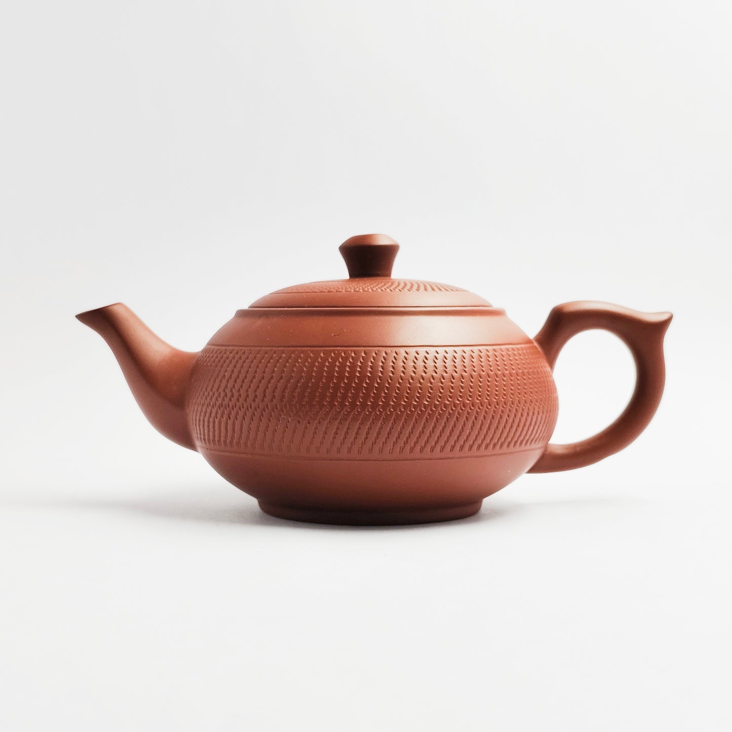 Zhuni Clay Teapot with Brocade Pattern Flat Belly Style