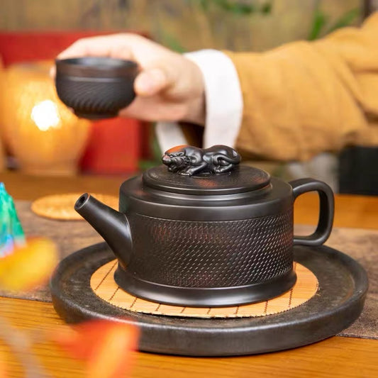 Zitao Jumping Knife Hanwa Teapot Crouching Tiger Hidden Dragon Zisha Pot