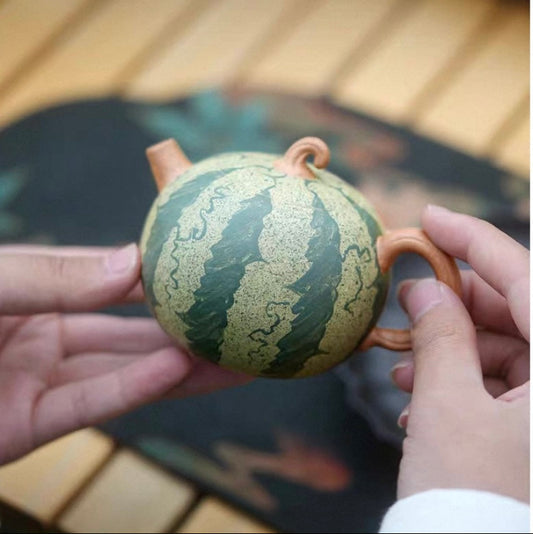 Bionic watermelon Yixing handmade teapot teapot