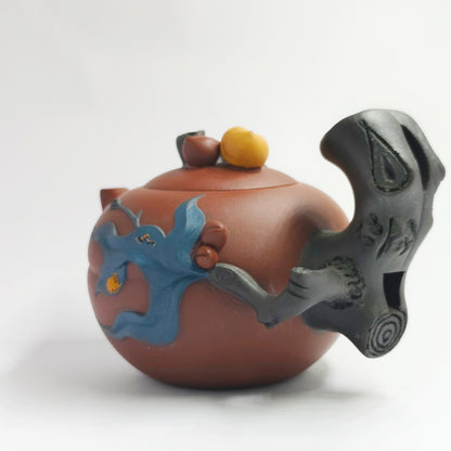 Zhuni Peach Auspicious Leaf Teapot