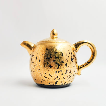 Dragon Egg Teapot with Golden Scaled Texture