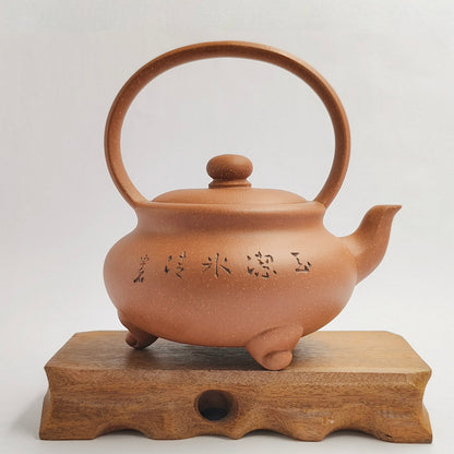 Master Yin Jiaji handmade Huangjianpo Tripod lifting beam teapot