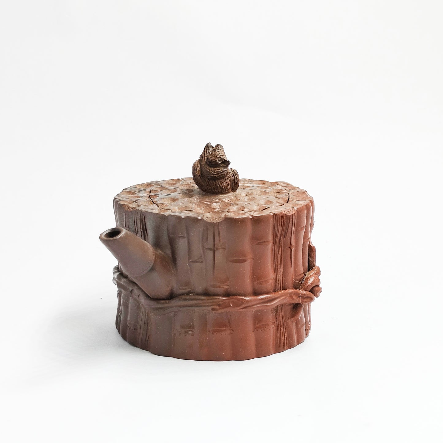 Bamboo Stump Squirrel Teapot