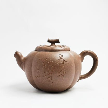 Spring Blossom and Autumn Fruit Gourd-Shaped Teapot