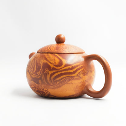 Xishi Teapot with Marbled Clay and Flowing Cloud Veins