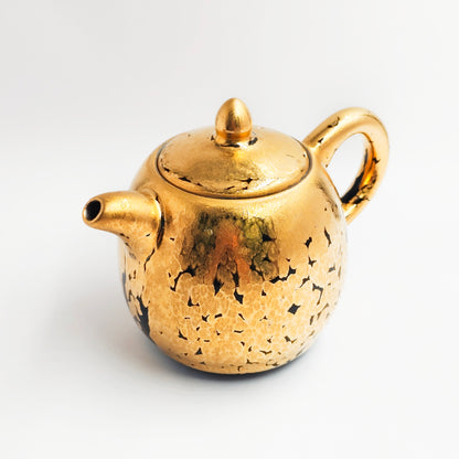 Dragon Egg Teapot with Golden Scaled Texture