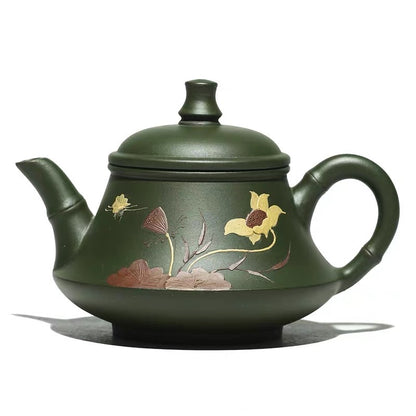He Xiang Yu Li Zisha Pot Handmade Yixing Raw Ore Green Mud Bamboo Festival