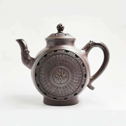 Hundred Blessing Dragon Rhyme Purple Clay Teapot