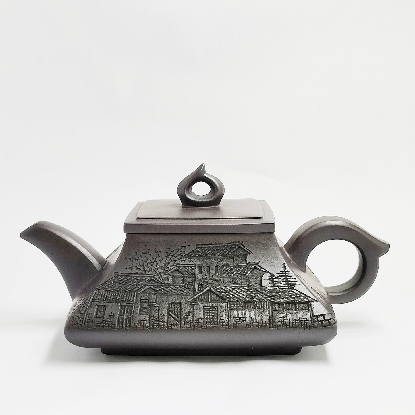 Square Prismatic Water Town Ink Rhyme Teapot