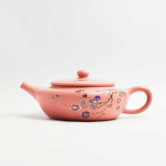 Color-Changing Pink Flat Teapot Morning Glow