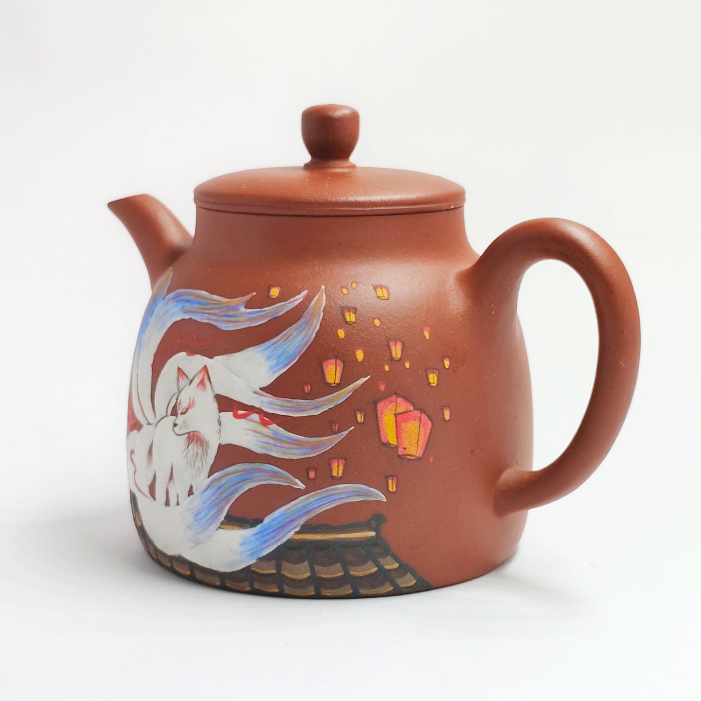 Zhuni Spiritual Fox Chasing the Moon Palace Lantern Teapot