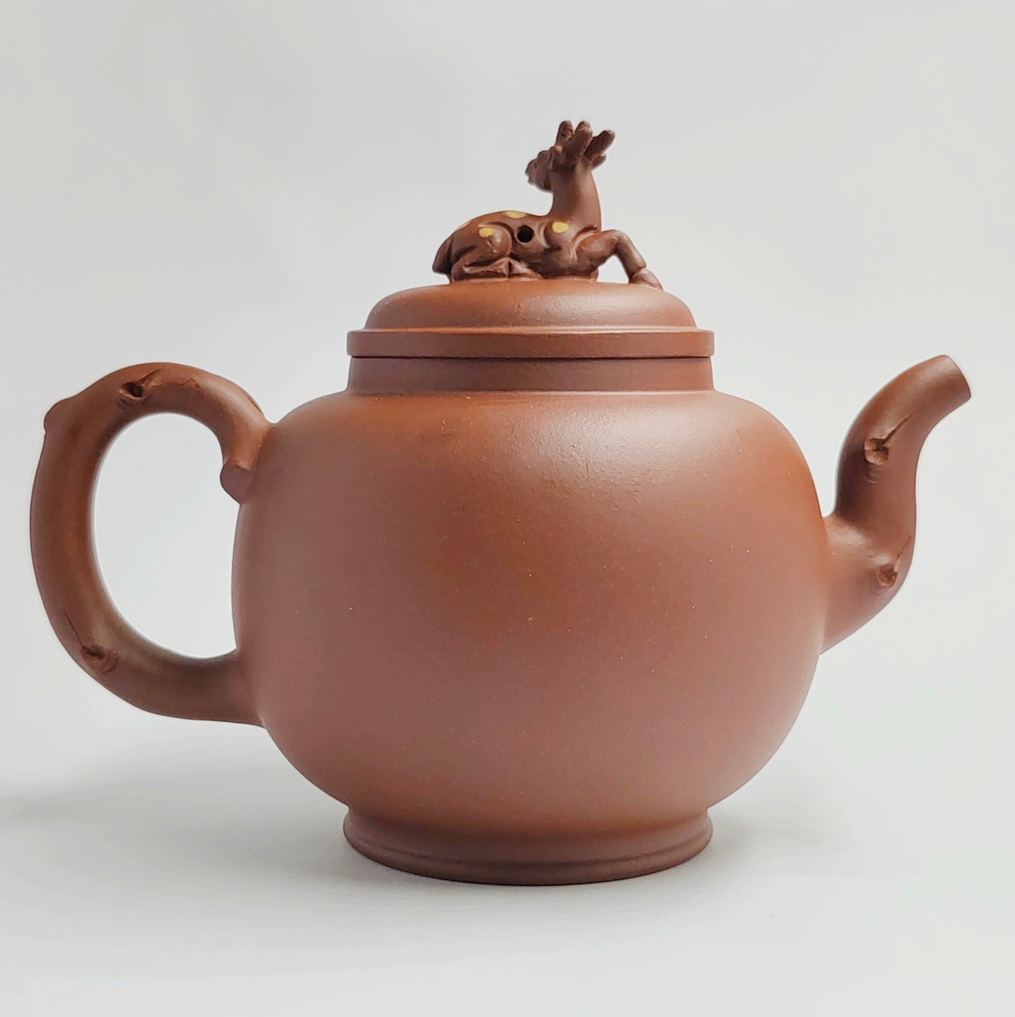 Purple Clay Plum Blossom and Deer Auspicious Teapot