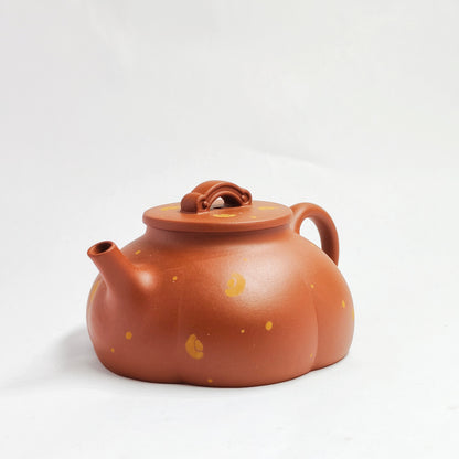 Vermilion Clay Golden Snail Chrysanthemum Petal Teapot