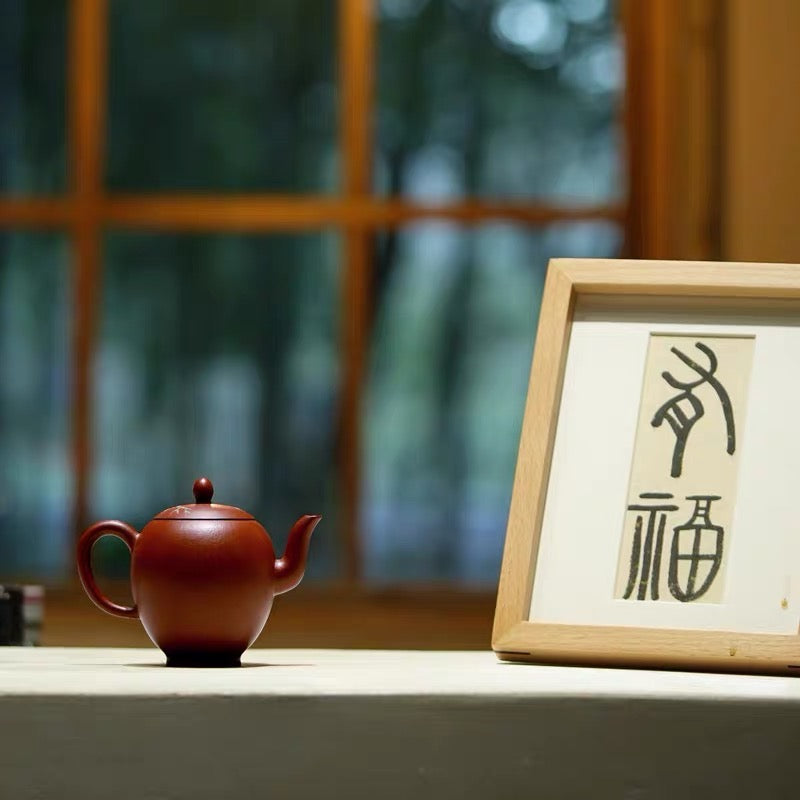 Yixing zishahu raw ore painted kingfisher beauty with Zhu mud.