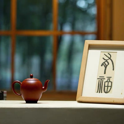 Yixing zishahu raw ore painted kingfisher beauty with Zhu mud.