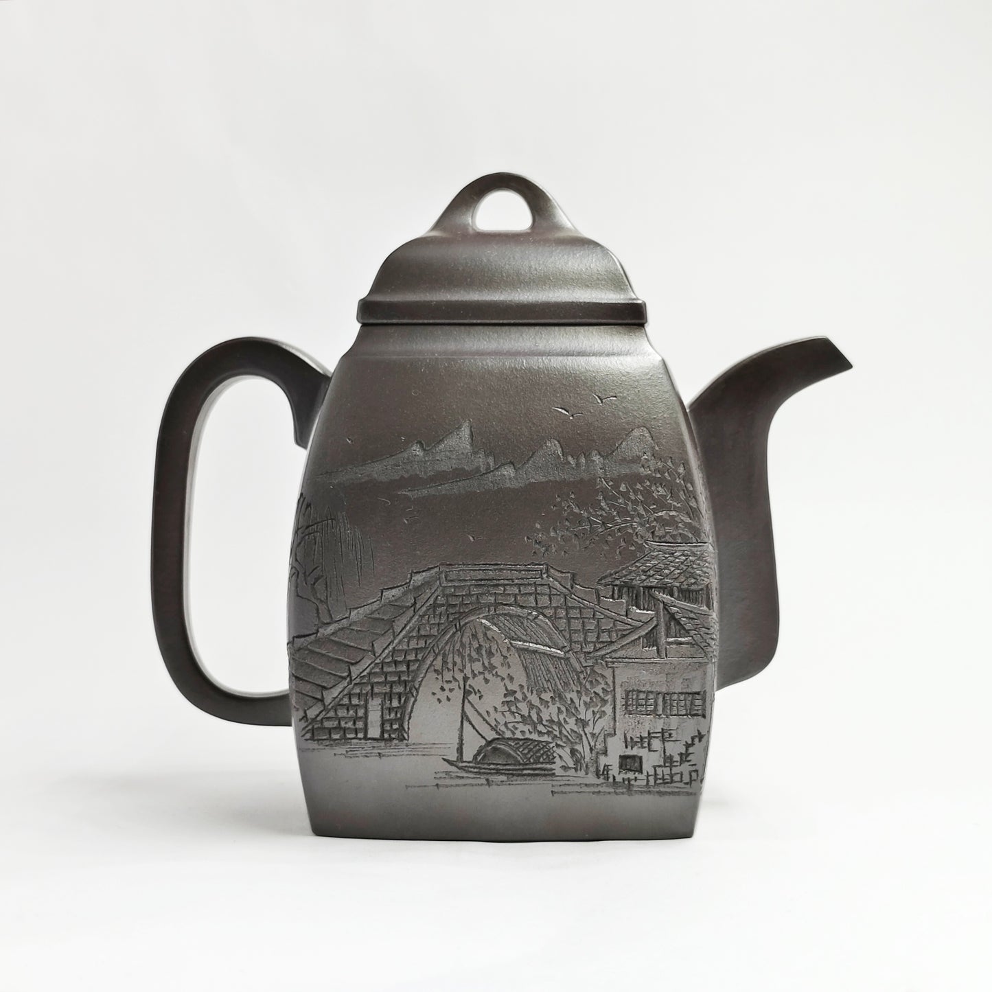 Ebony Rhyme Nostalgia Square Zun Teapot