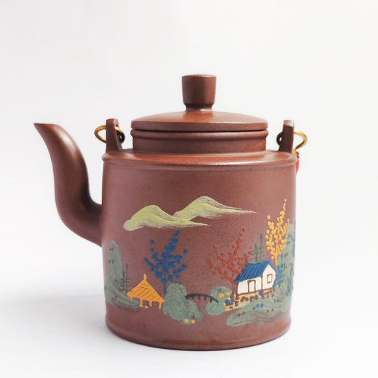 Zhuni Hanging Teapot with Landscape Painting and Artistic Conception