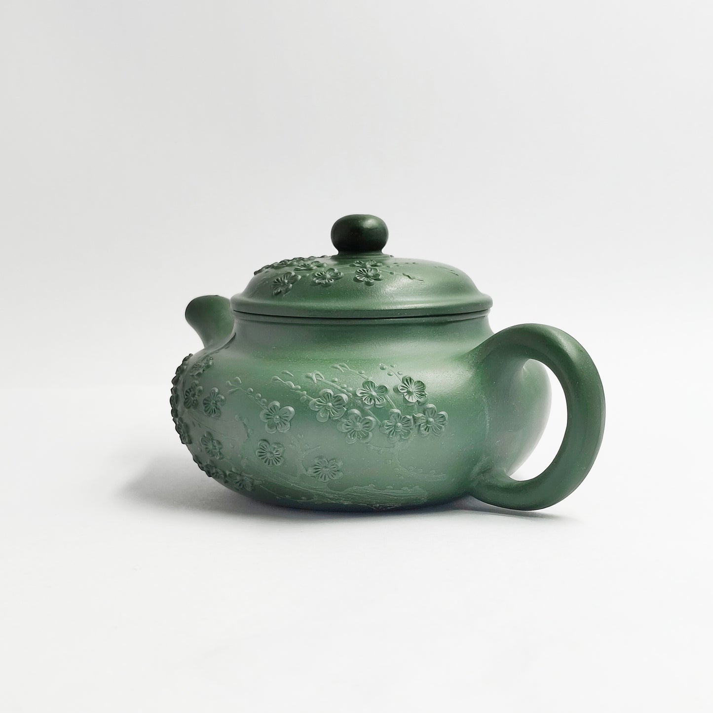Cyan-Glaze Winter Plum Teapot