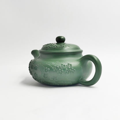 Cyan-Glaze Winter Plum Teapot