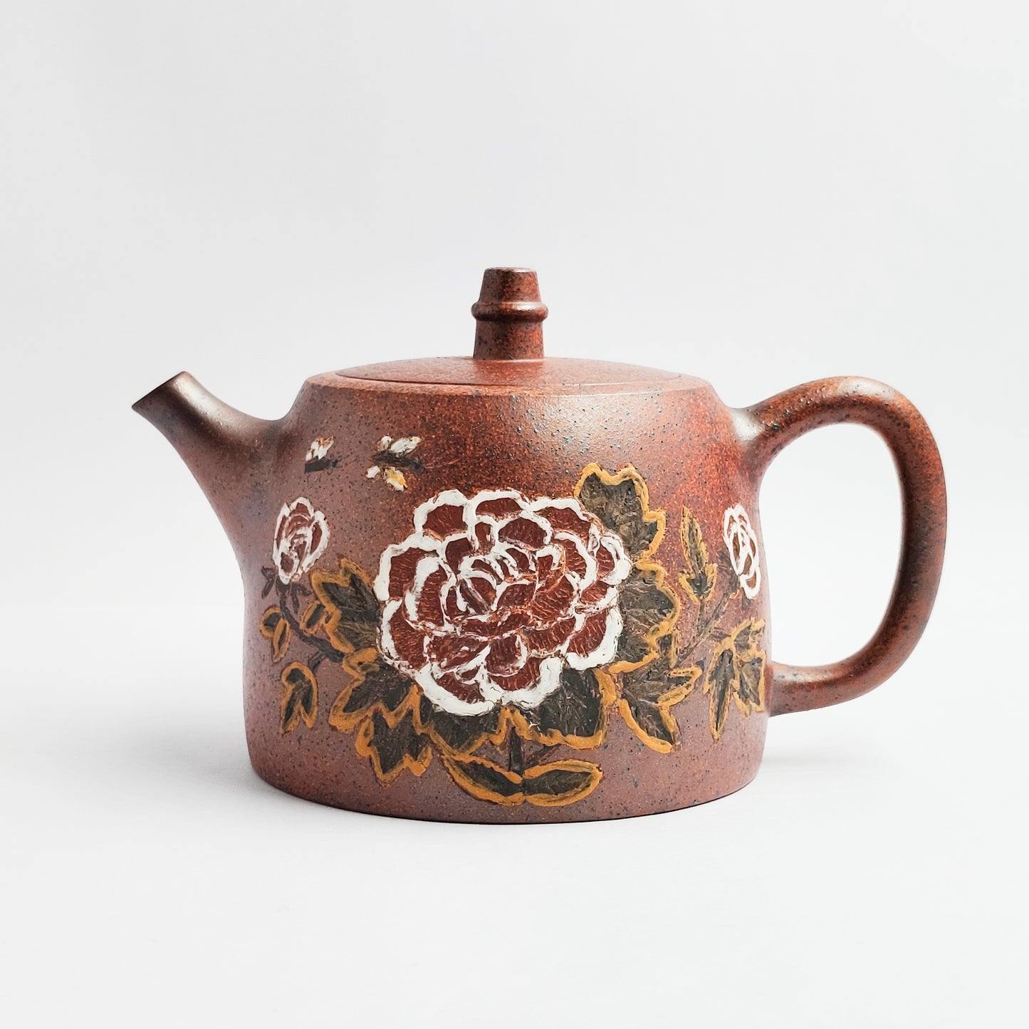 Zhou Wei Wang master handmade Peony teapot