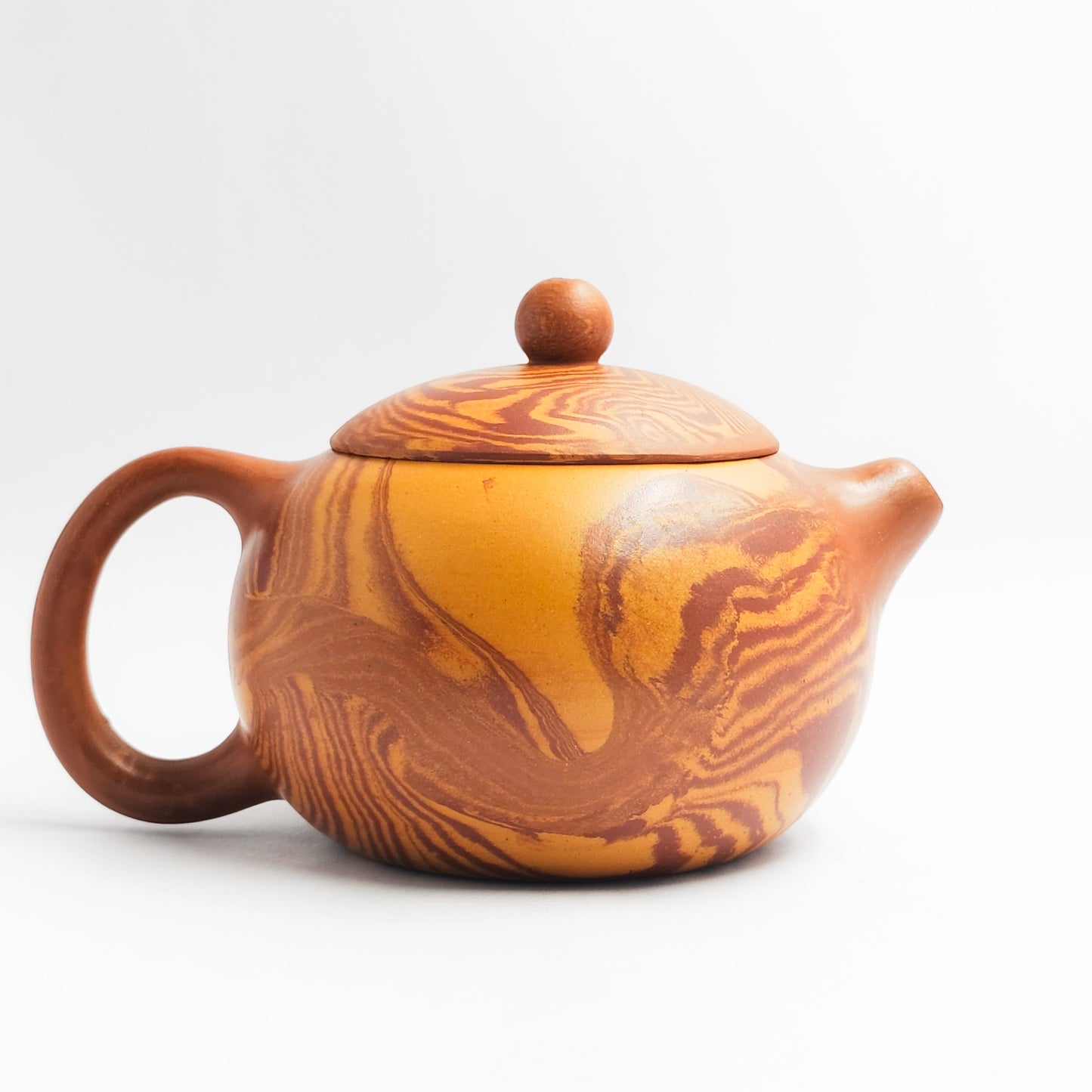 Xishi Teapot with Marbled Clay and Flowing Cloud Veins