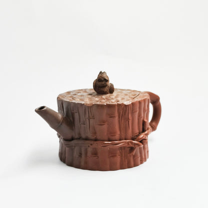 Bamboo Stump Squirrel Teapot