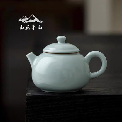 Hand-made Lan Qing coagulate fat ceramic sketch pot imperial concubine pot