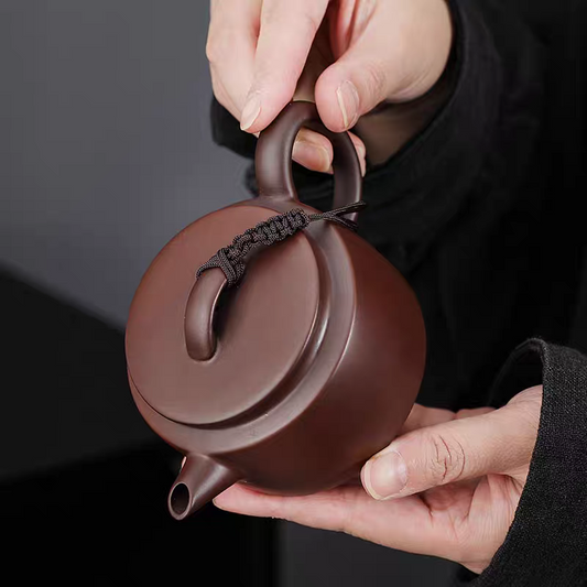 Han Tile Teapot Single Teapot Purple Clay Handmade Small Teapot Chinese Style Home